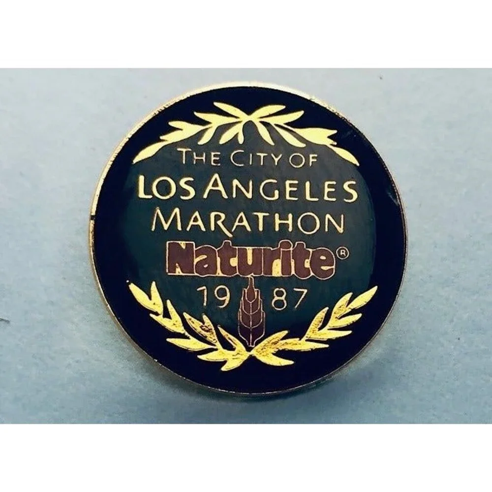 Vintage 1987 Los Angeles Marathon, Naturipe Sponsor pin